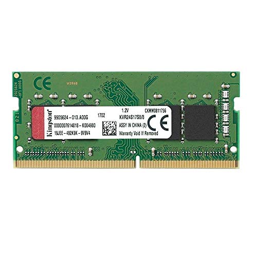 Kingston Technology ValueRAM 8GB 2400Mhz DDR4 Non-ECC CL17 SODIMM 1Rx8 (KVR24S17S8/8)