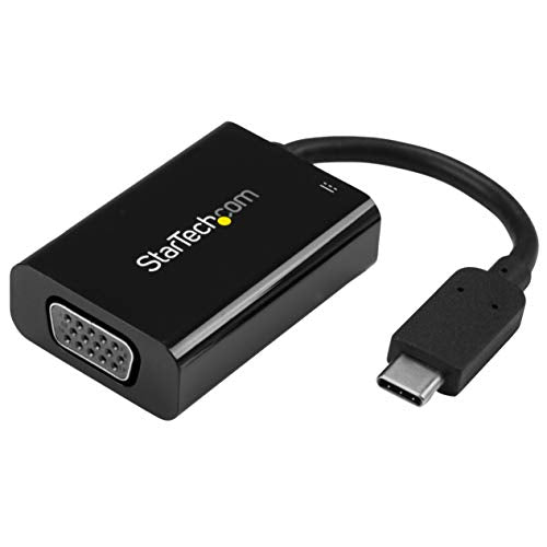 StarTech.com USB-C to VGA Adapter - with Power Delivery (USB PD) - USB C Adapter - USB Type C to VGA Projector Adapter