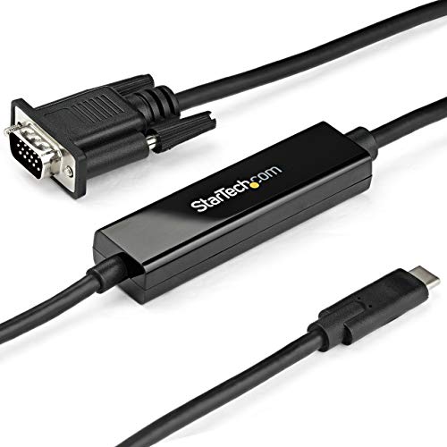 StarTech.com USB-C to VGA Adapter Cable - USB Type-C to VGA Converter for Computers with USB C - 1m 3 ft - USB Type C -